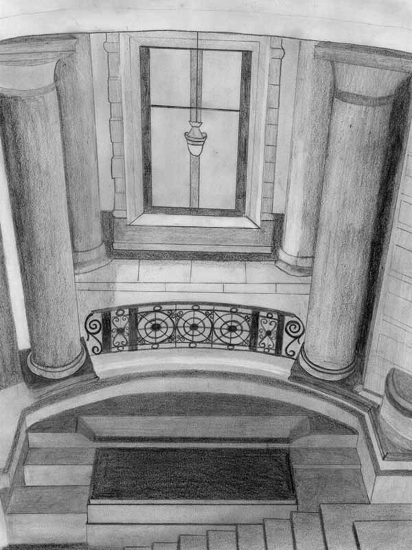 Law courts - perspective drawing